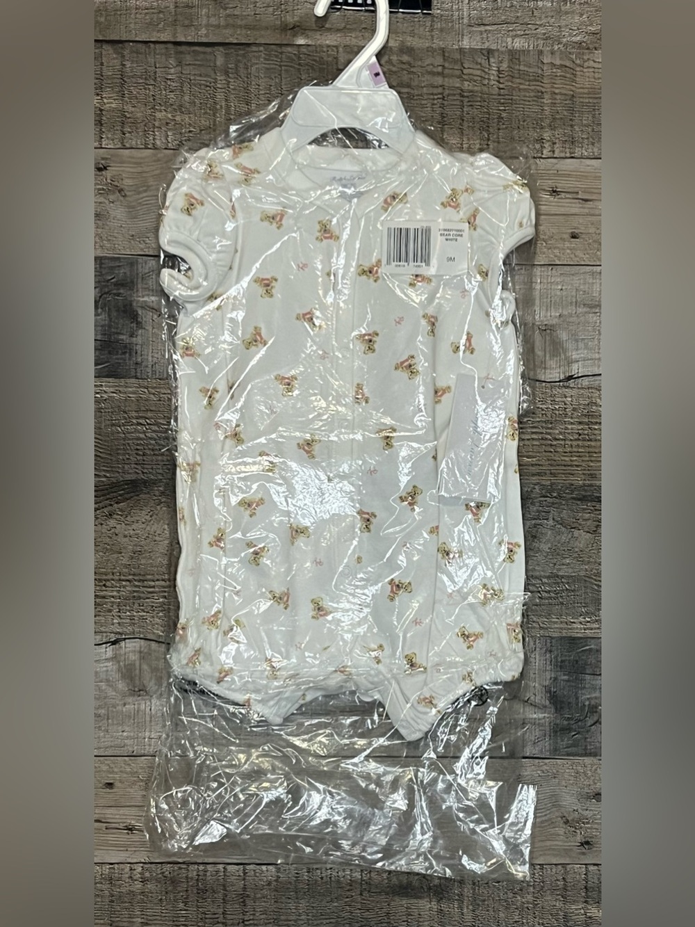 Ralph Lauren Infant Girls Romper with Bears & RL script initials NWT